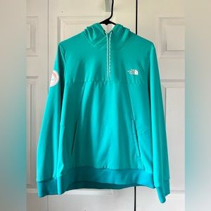 North Face Antarctica Expedition Tekno Hoodie Womens Medium M Blue Teal Pullover